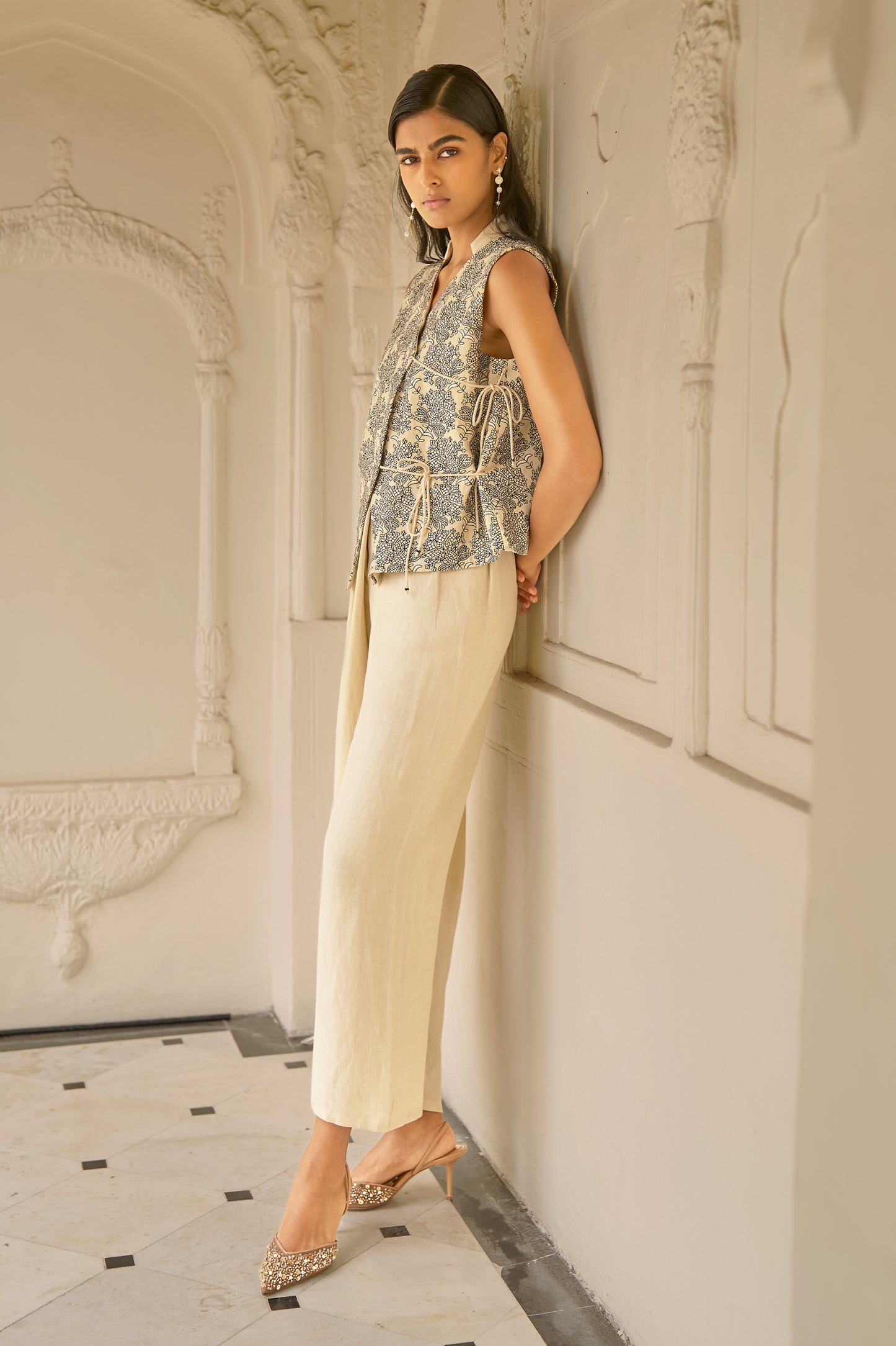 ASYMMETRICAL LINEN PANT