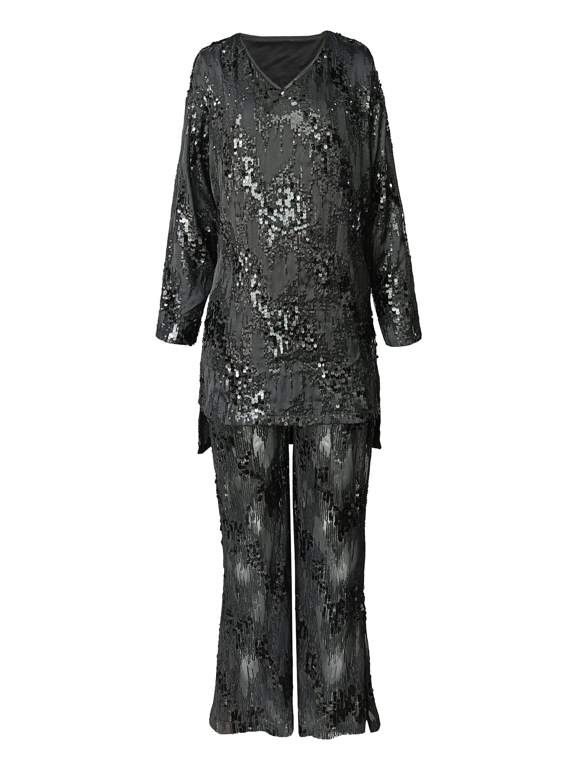 SEQUIN SHIRT AND SHEER SET - dash and dot