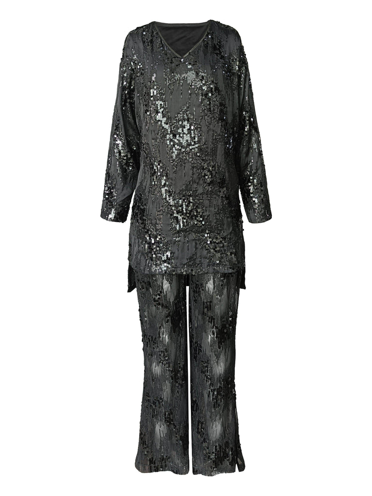 SEQUIN SHIRT AND SHEER SET - dash and dot dash and dot
