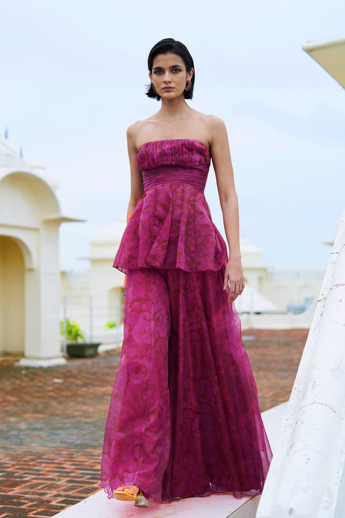 FLORAL PRINT PEPLUM TOP dash and dot