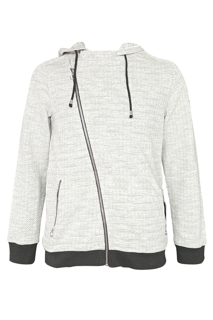 SLANT ZIP HOODIE - dash and dot dash and dot