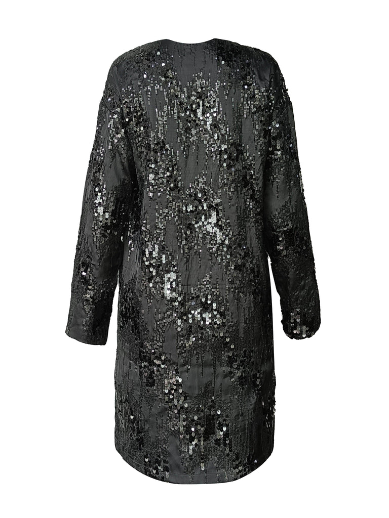 HIGH/LOW SEQUIN SHIRT DRESS - dash and dot dash and dot