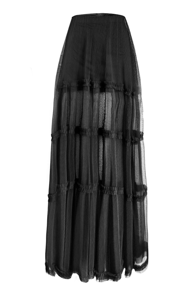 PLEATED TULLE MAXI SKIRT - dash and dot dash and dot