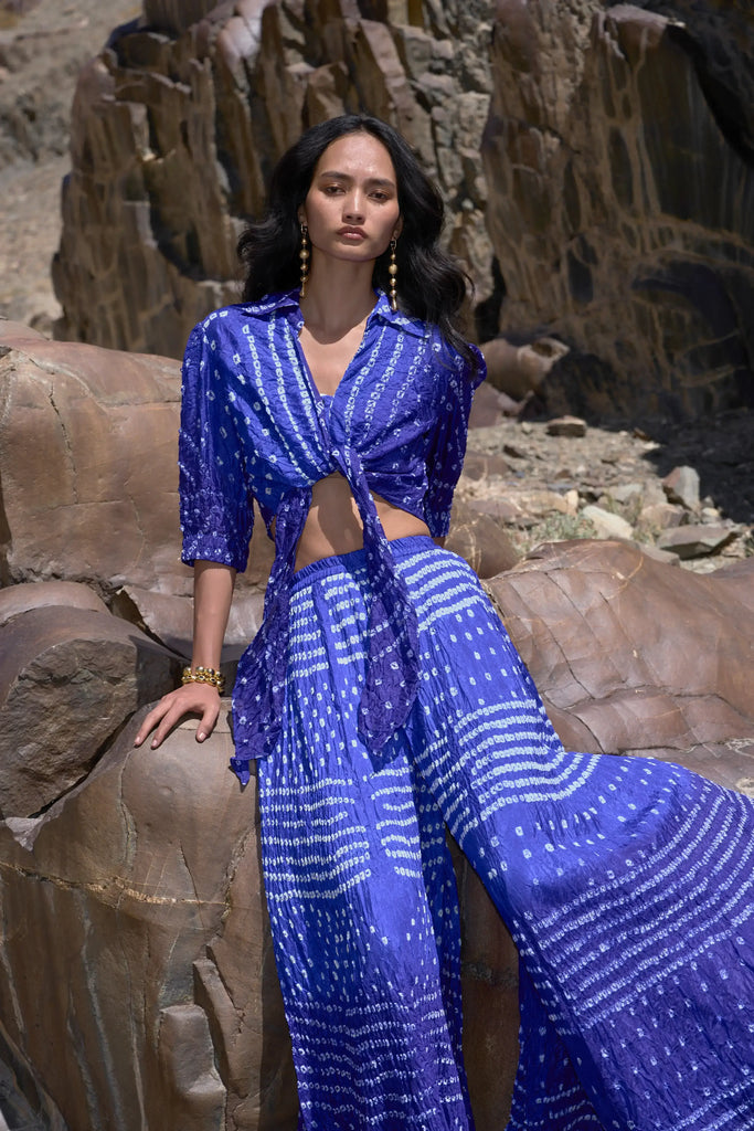 BANDHANI TOP & FLARED PANT dash and dot