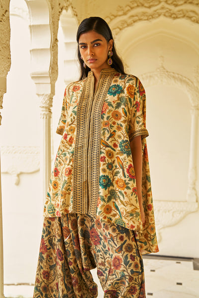 DORI EMBROIDERED PRINTED TOP