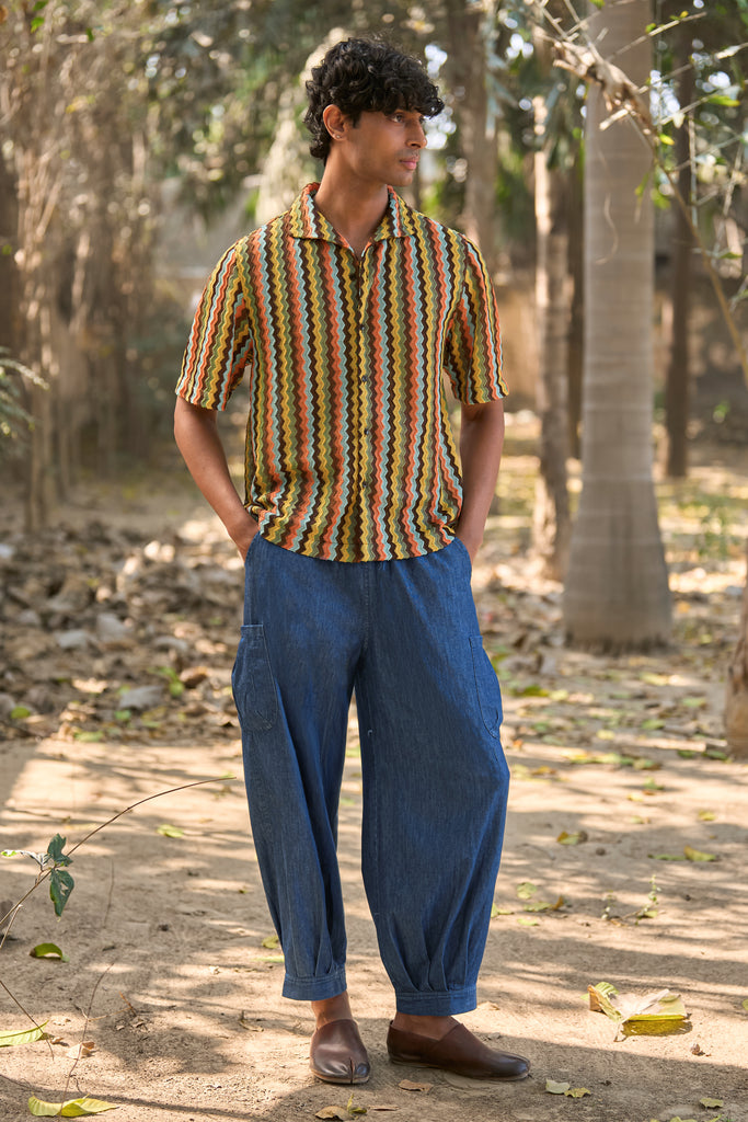 MULTICOLOUR TEXTURED KNIT SHIRT dash and dot