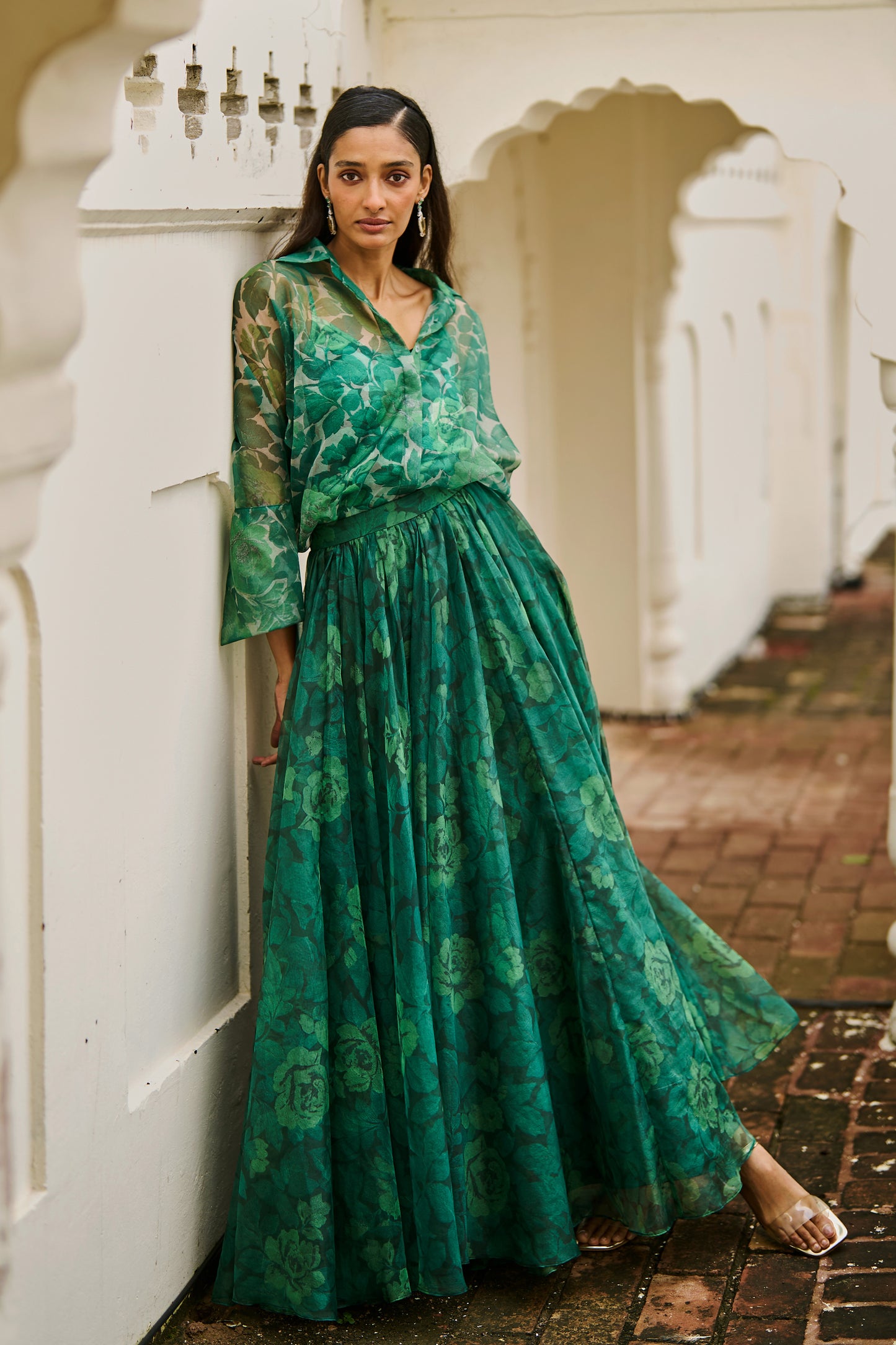 PRINTED ORGANZA SHIRT