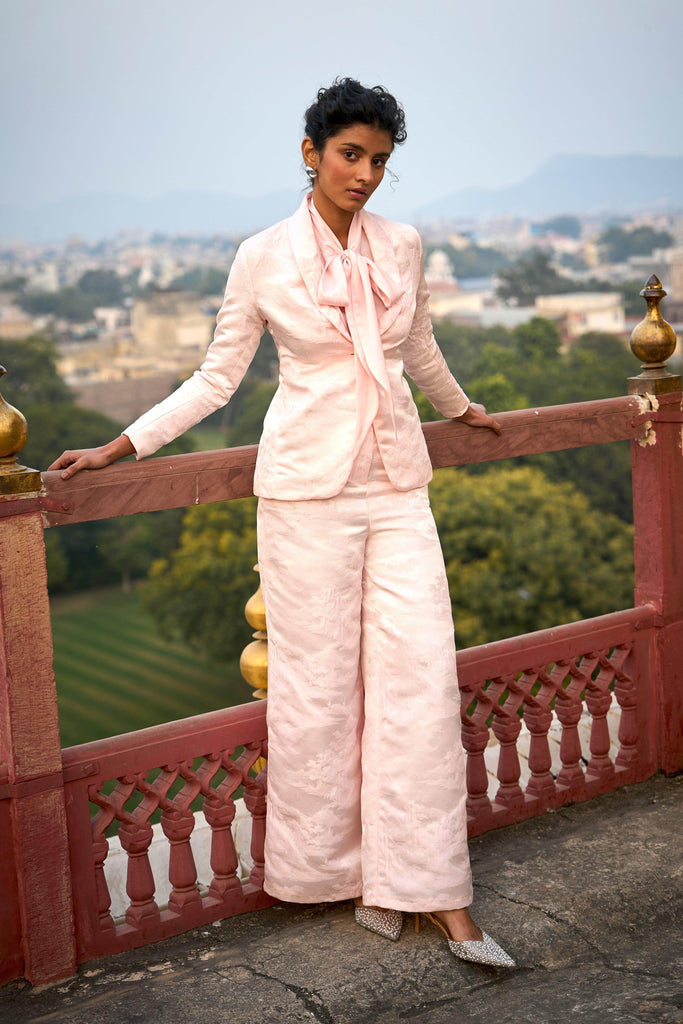 PINK BROCADE SUIT - dash and dot dash and dot