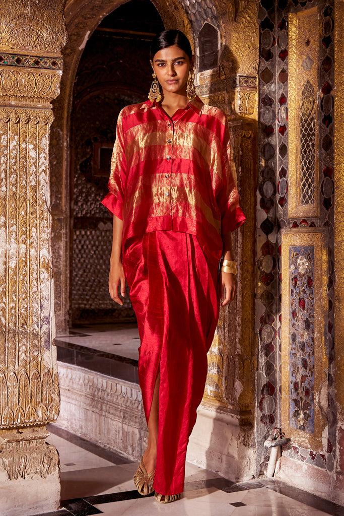 BENARES TISSUE STRIPED SHIRT dash and dot