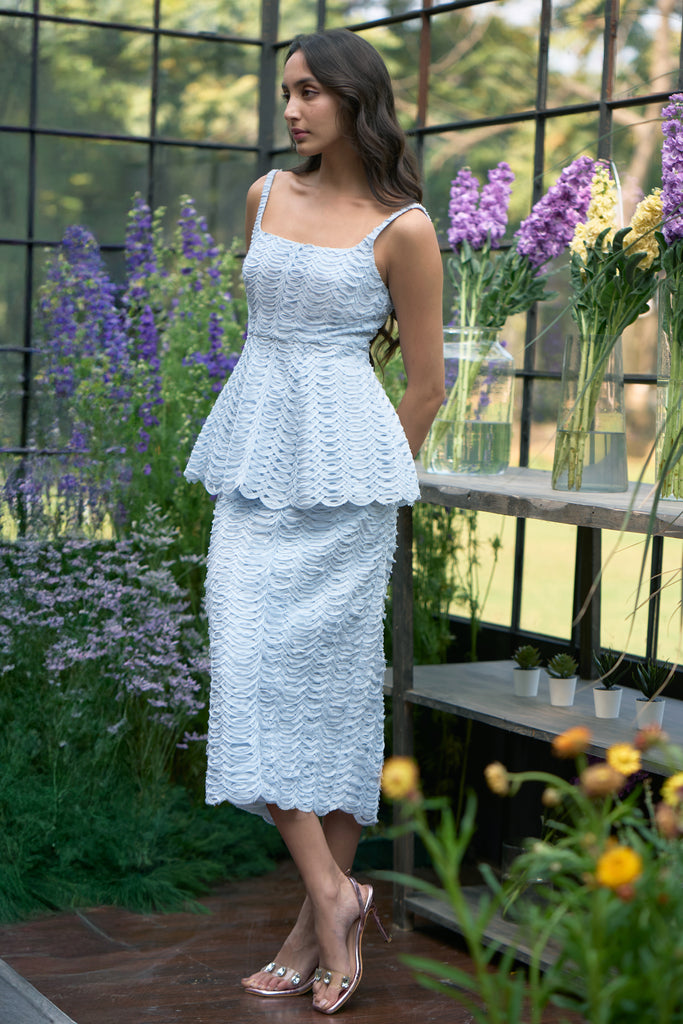 RIBBON EMBROIDERED MIDI SKIRT dash and dot