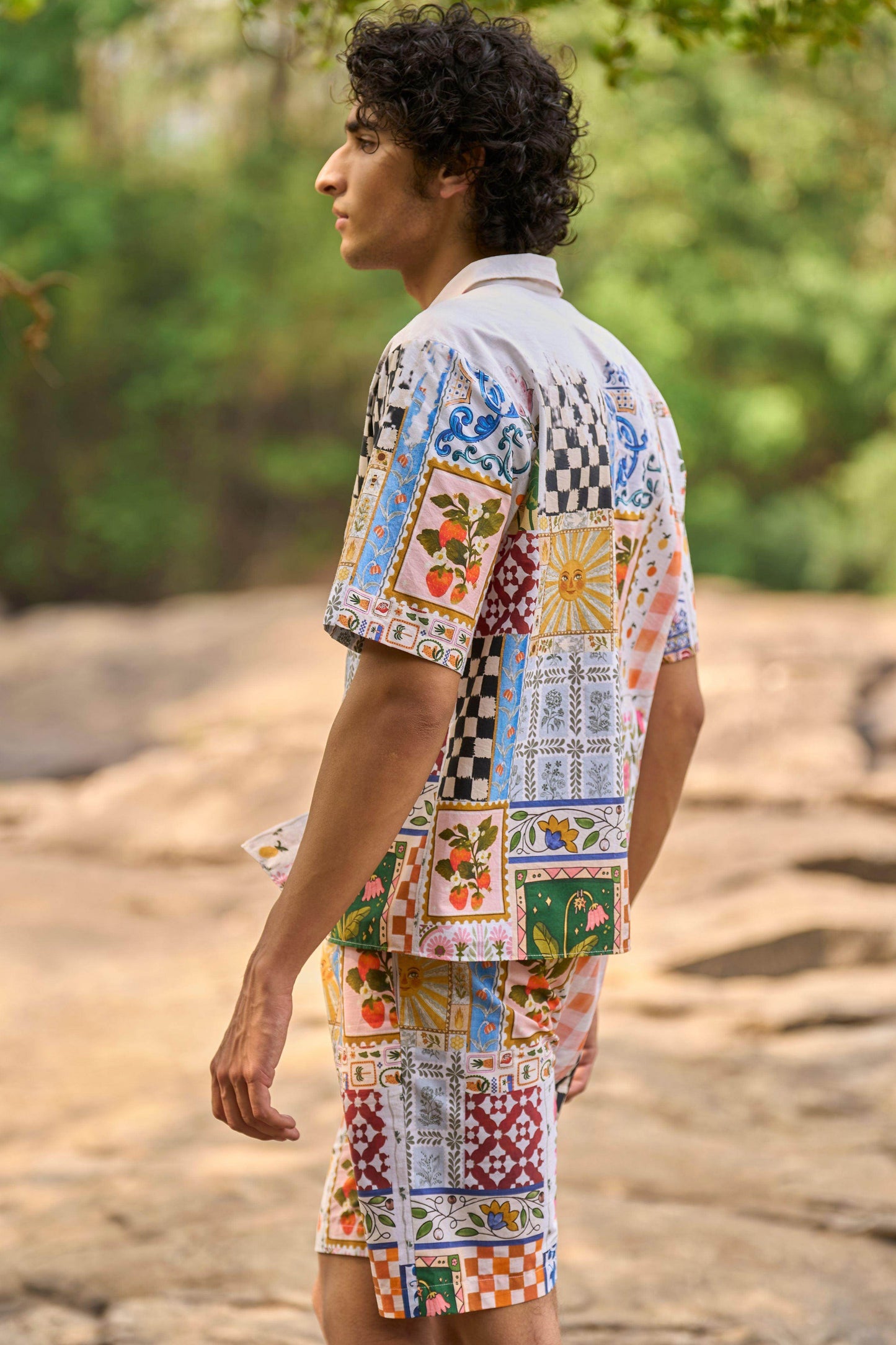 PATCHWORK PRINT SHORTS SET - dash and dot