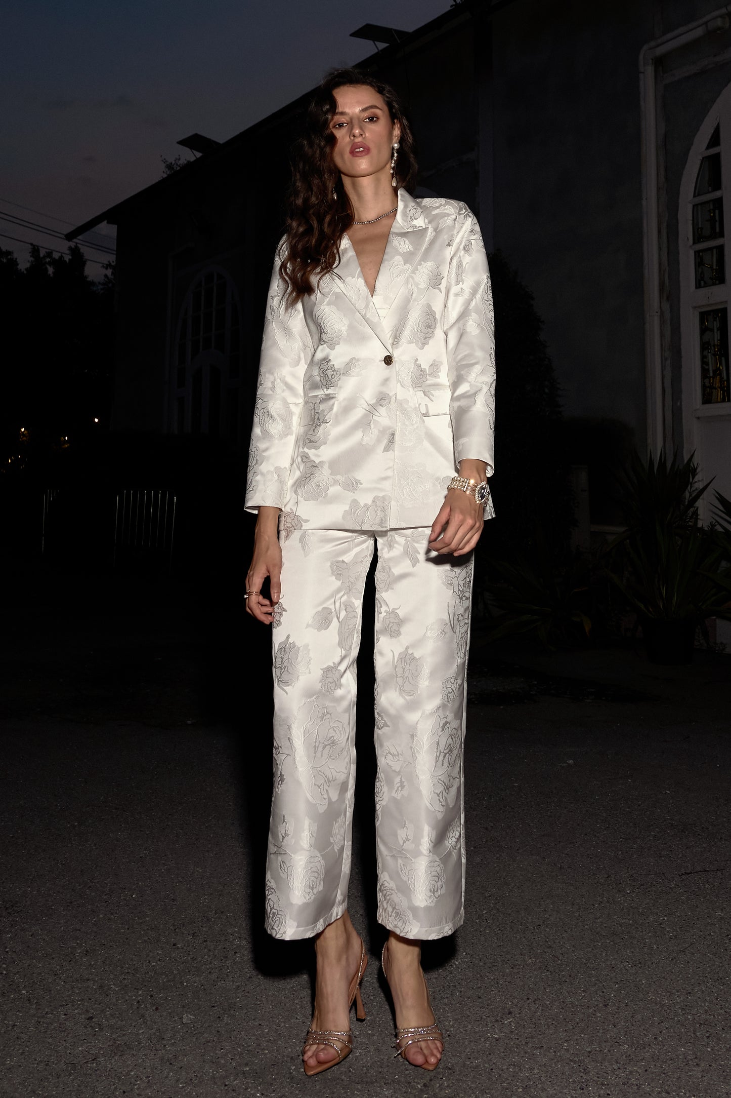 IVORY BROCADE SUIT