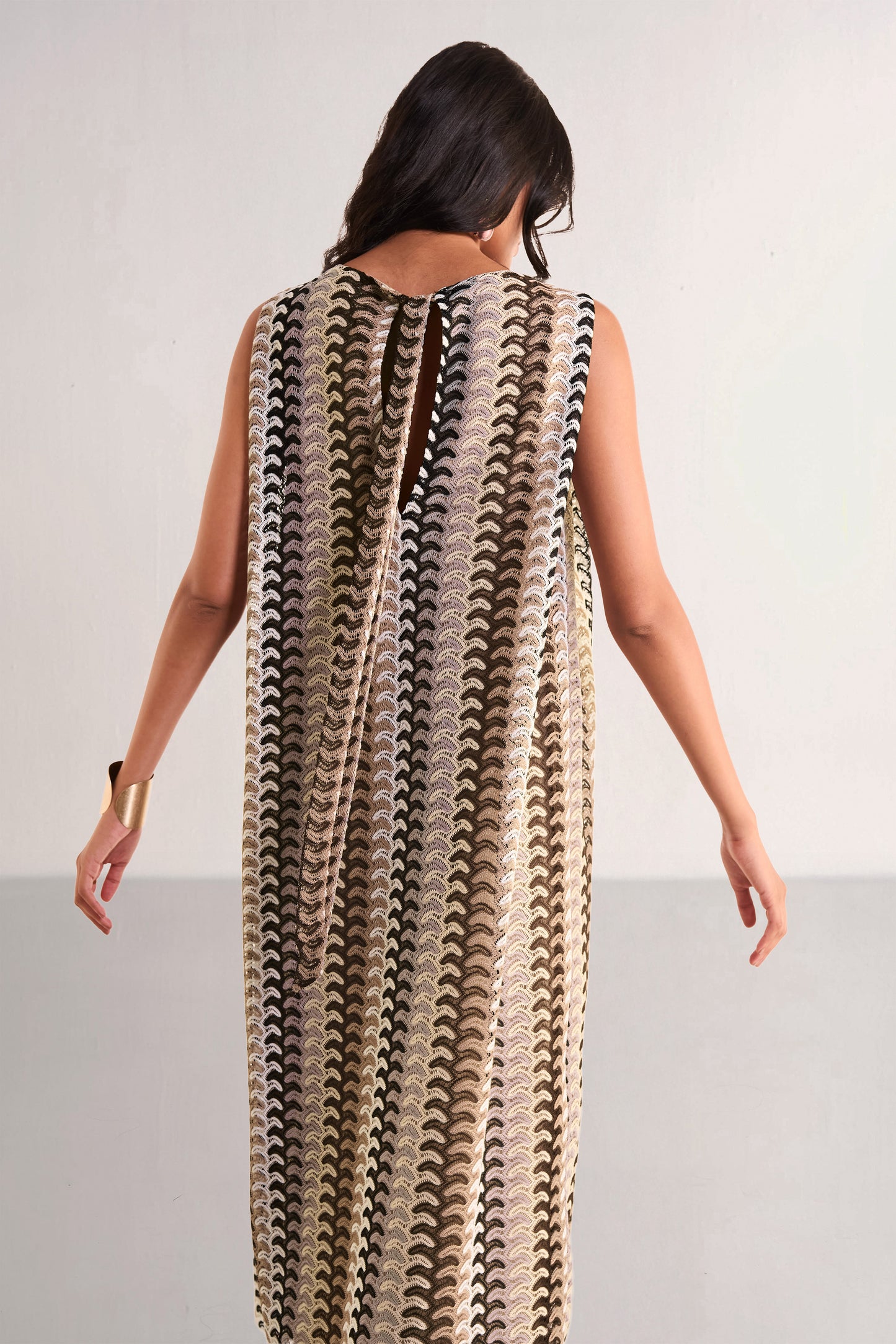 CROCHET KNIT BACK KNOT MIDI