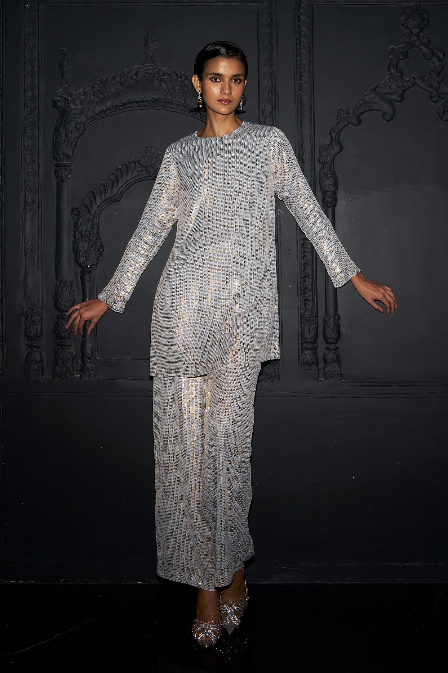 PASTEL SEQUIN EMBROIDERED TOP