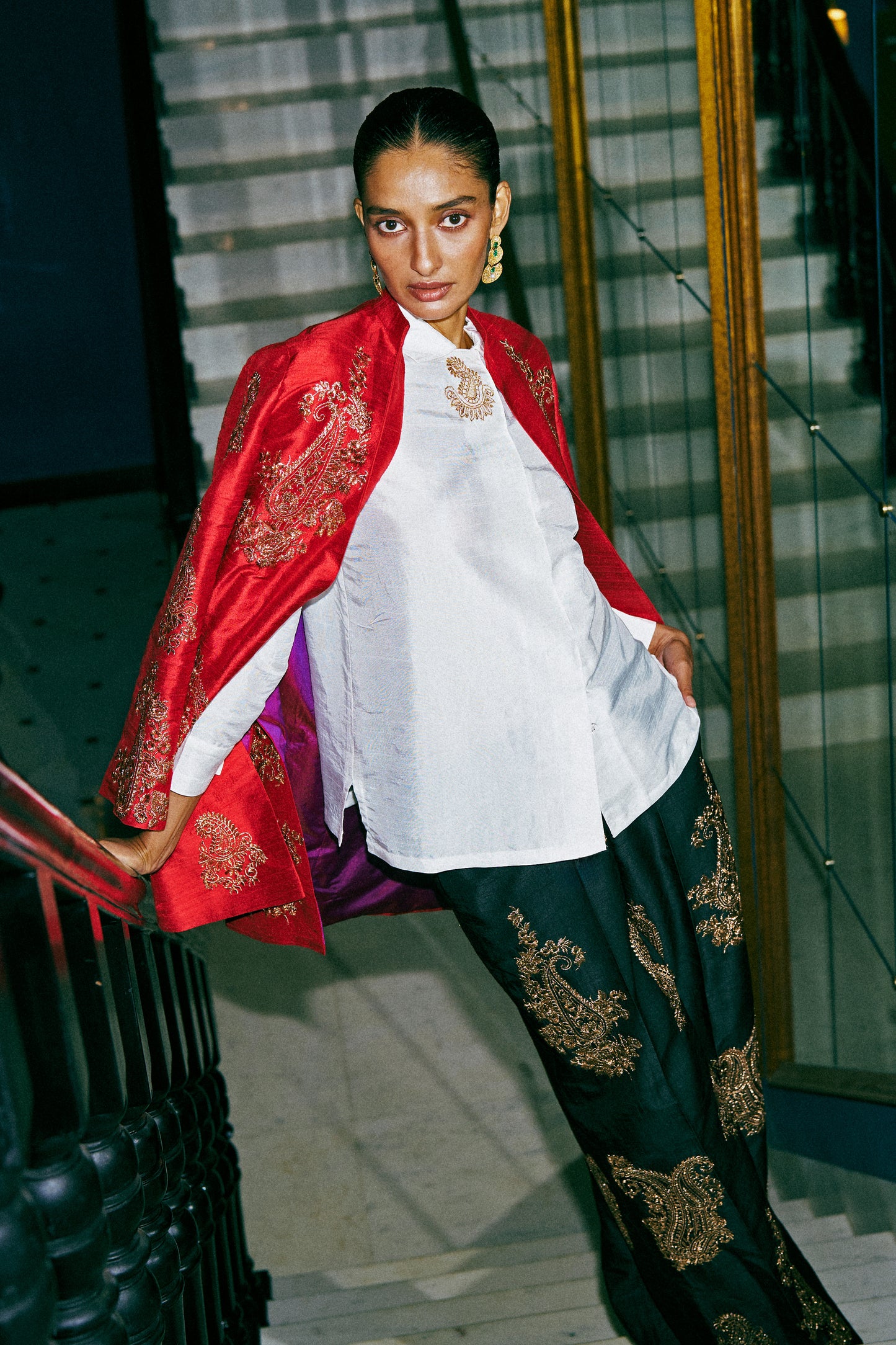 EMBROIDERED PAISLEY SHIRT & PANT