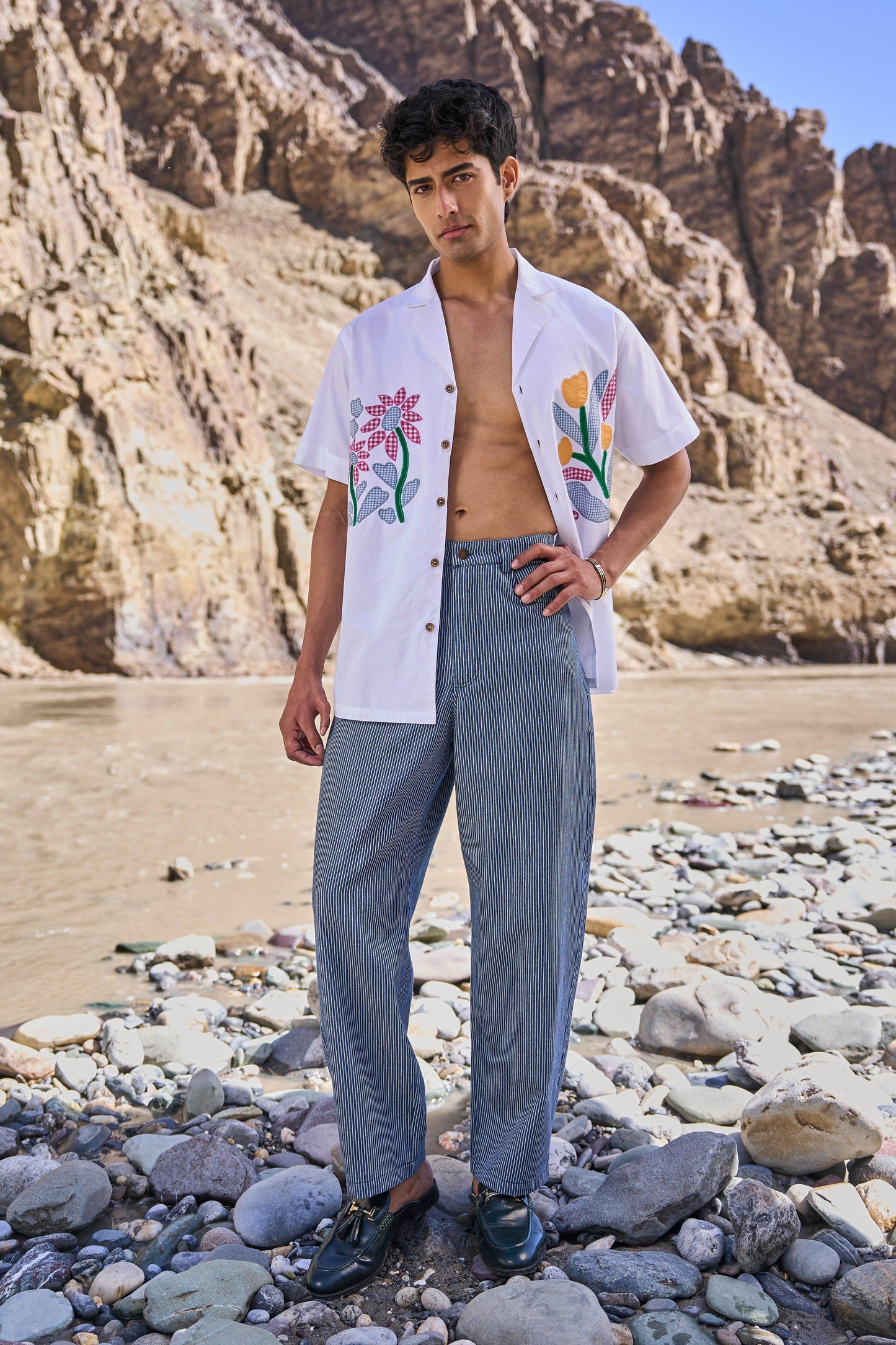 PINSTRIPE BARREL PANT - dash and dot