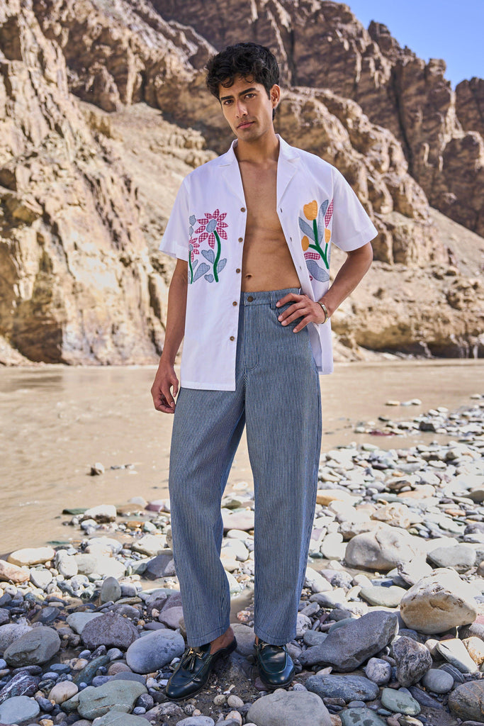 PINSTRIPE BARREL PANT - dash and dot dash and dot