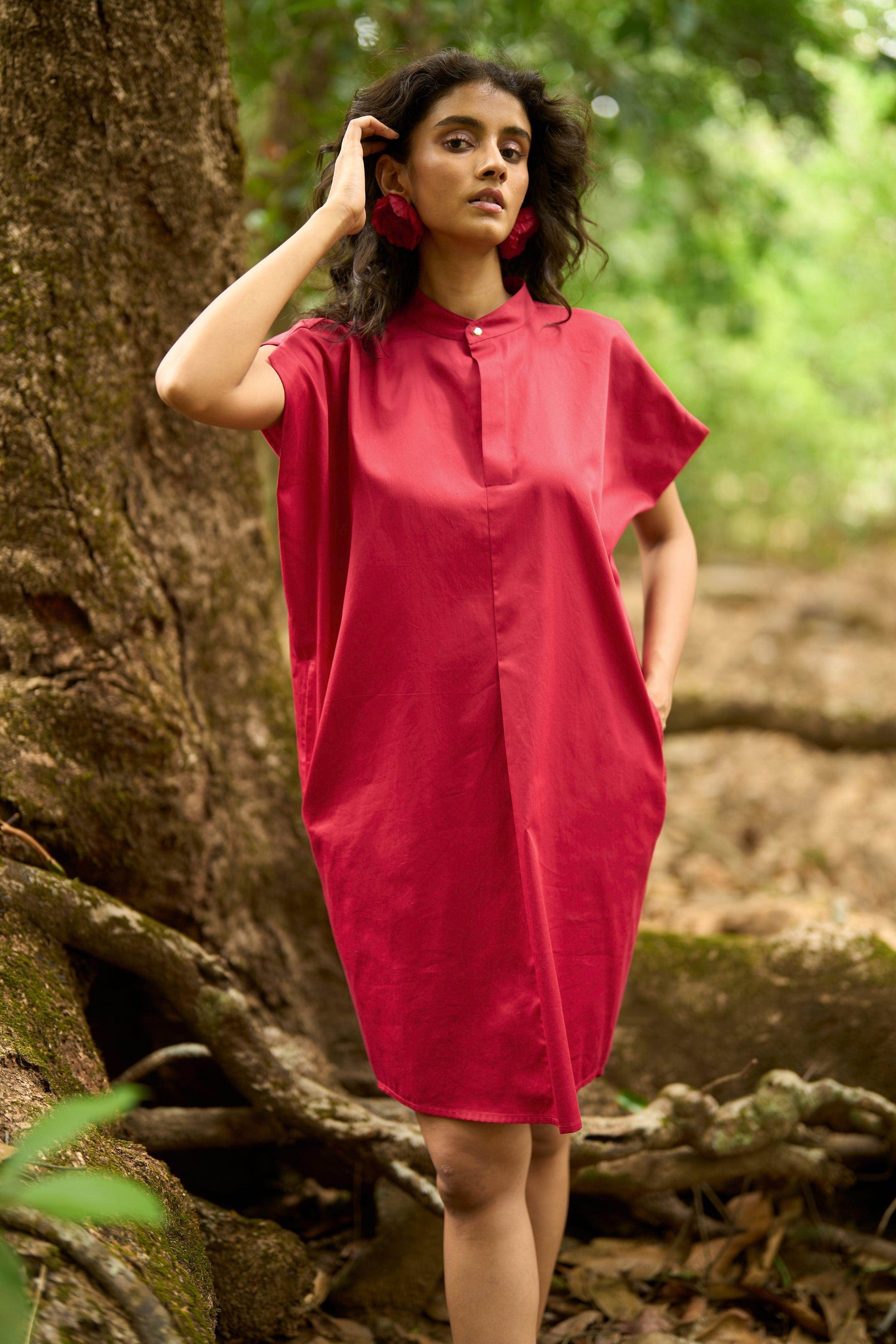 RED SHIRT DRESS - dash and dot