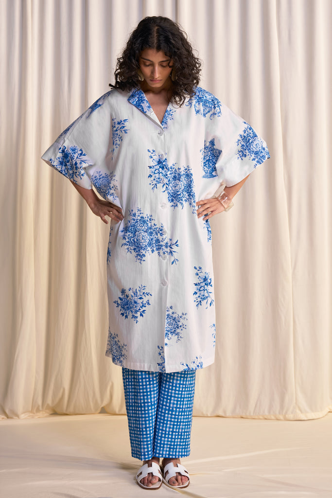 LINEN MADRAS CHECK PRINT PANT dash and dot