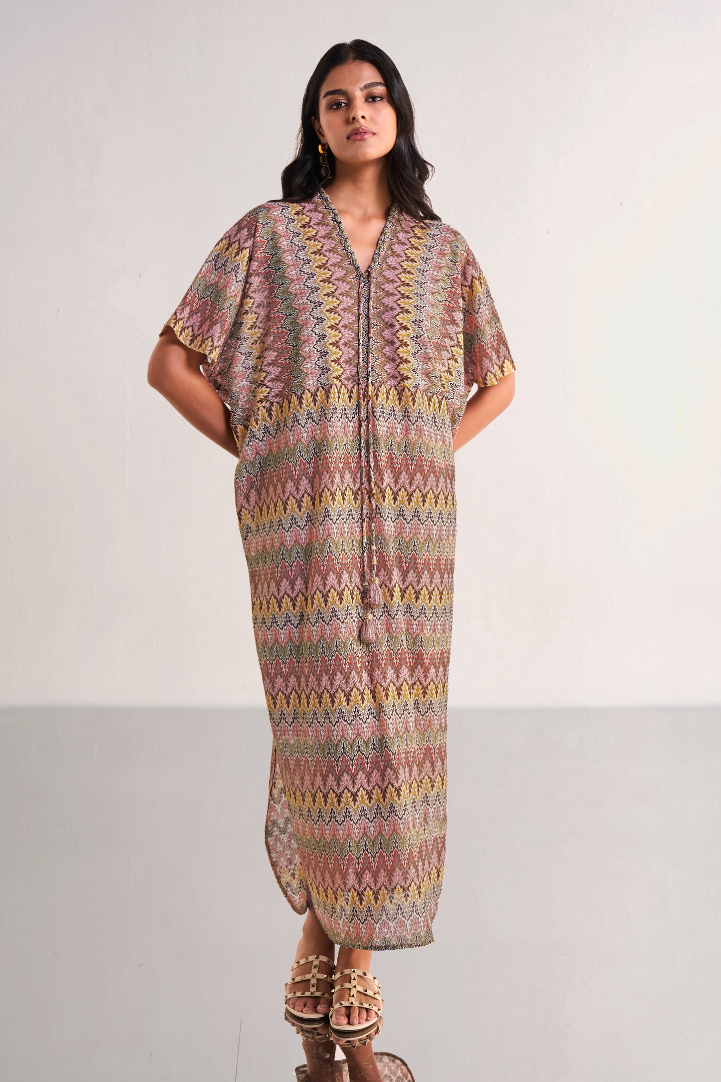 MULTICOLOUR CROCHET KNIT MAXI