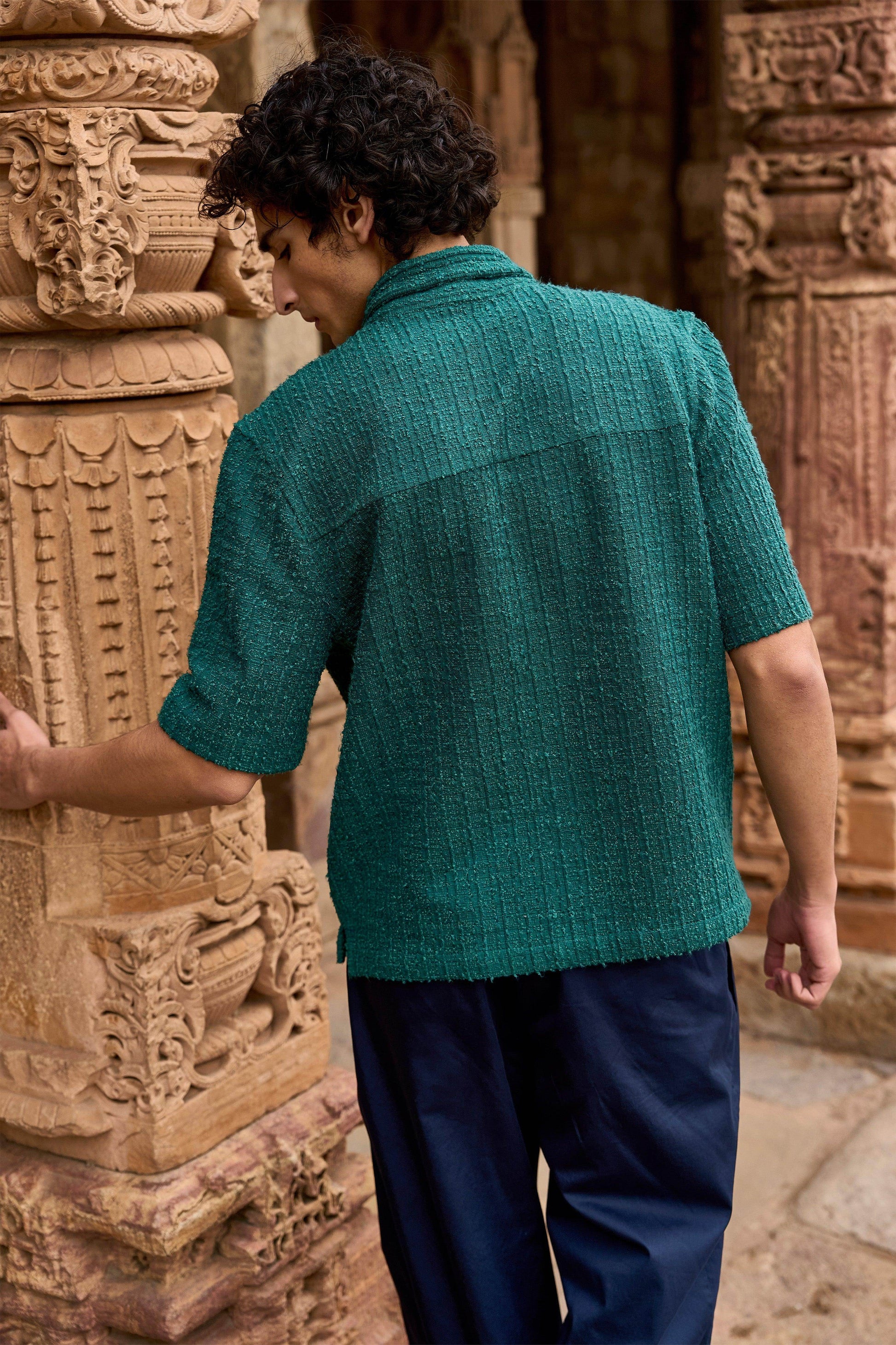 TEXTURED KNIT HALF SLEEVE - dash and dot