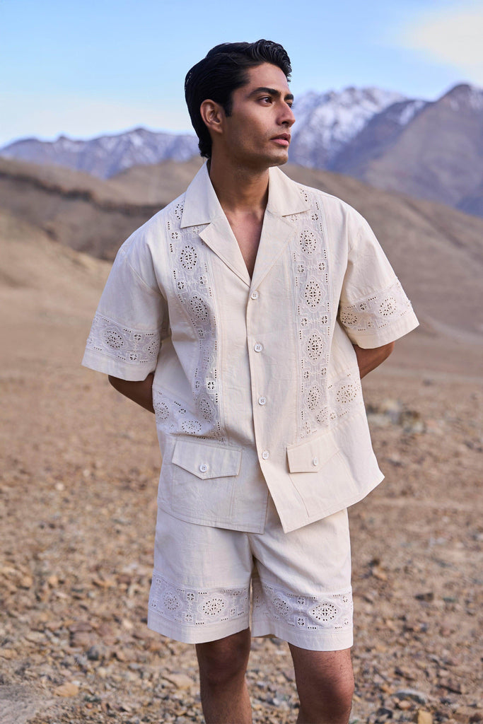 SCHIFFLI SHORTS SET - dash and dot dash and dot