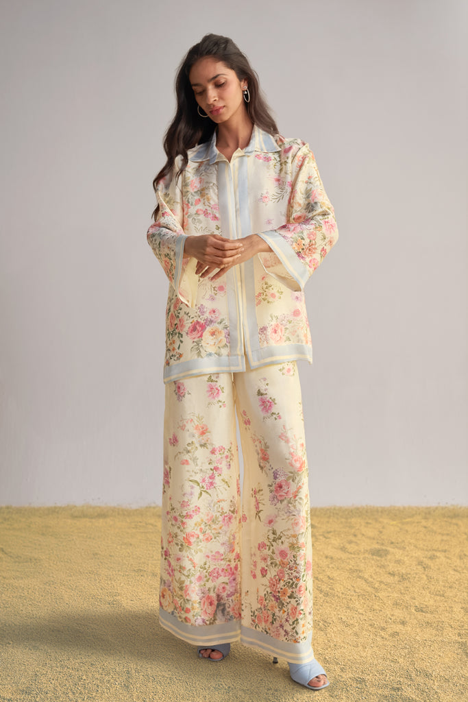 PASTEL FLORAL PRINT SHIRT & SCARF dash and dot