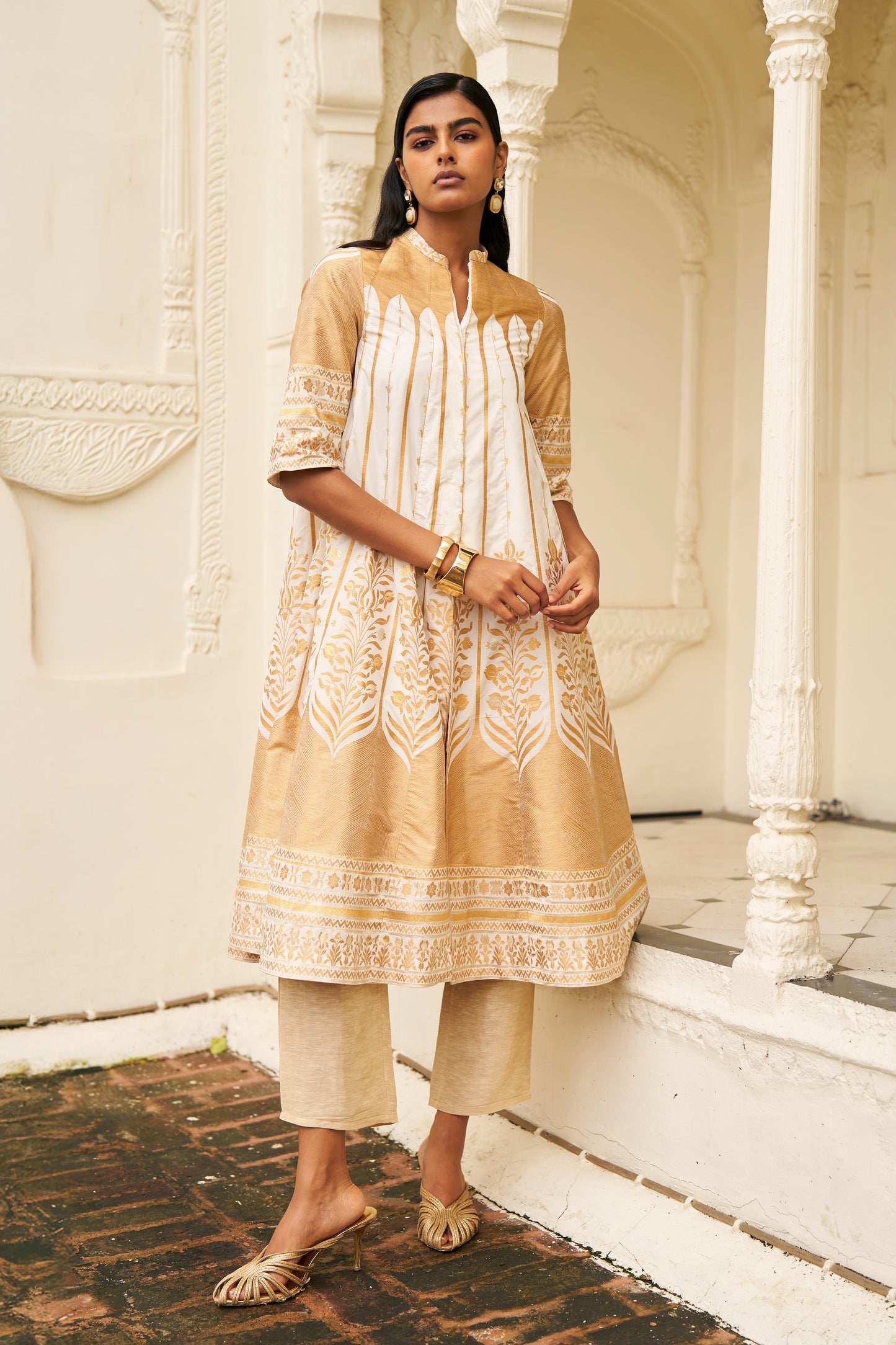 BENARES SILK BROCADE A-LINE JACKET