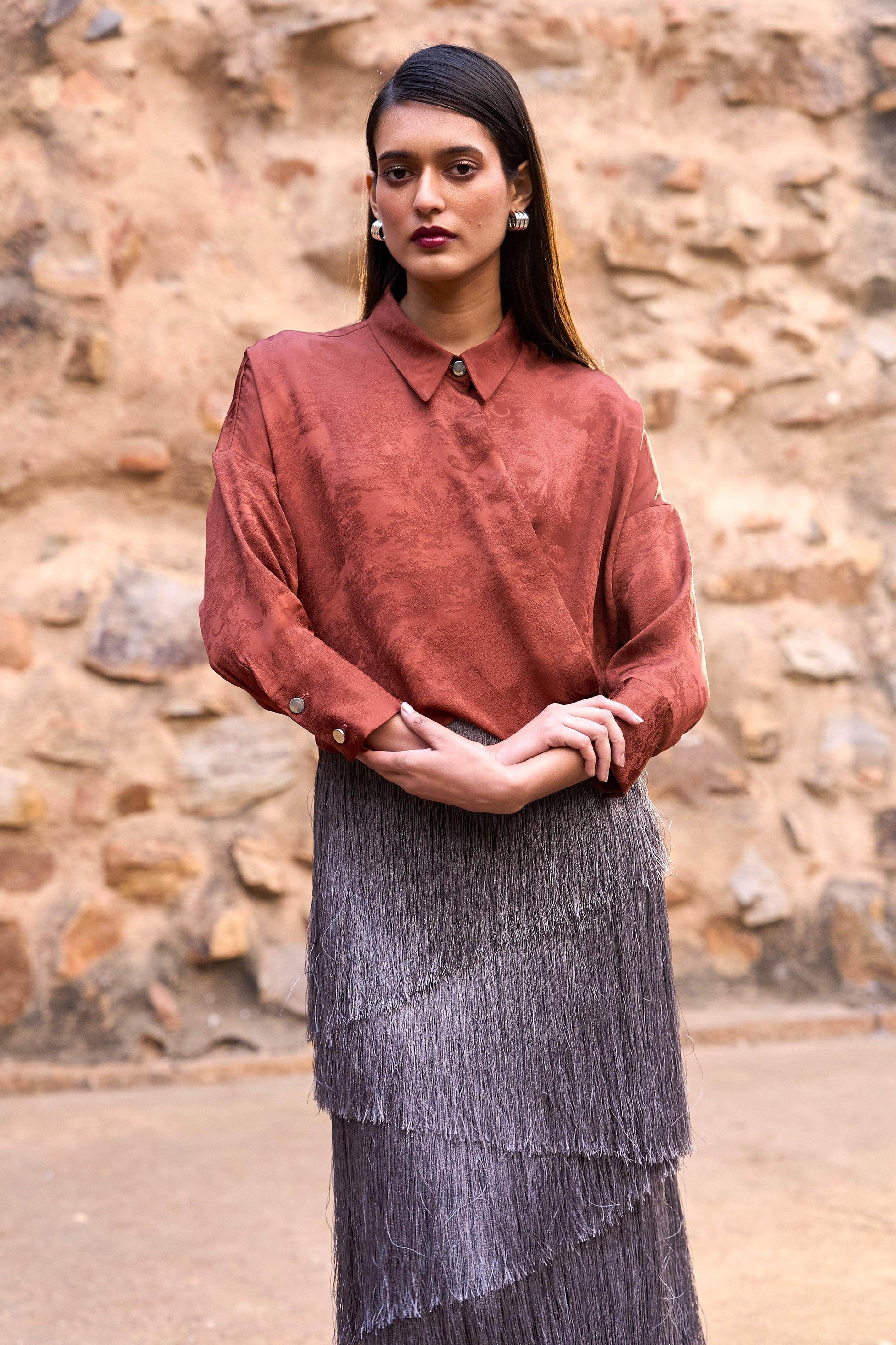 FRONT OVERLAP SHIRT - dash and dot