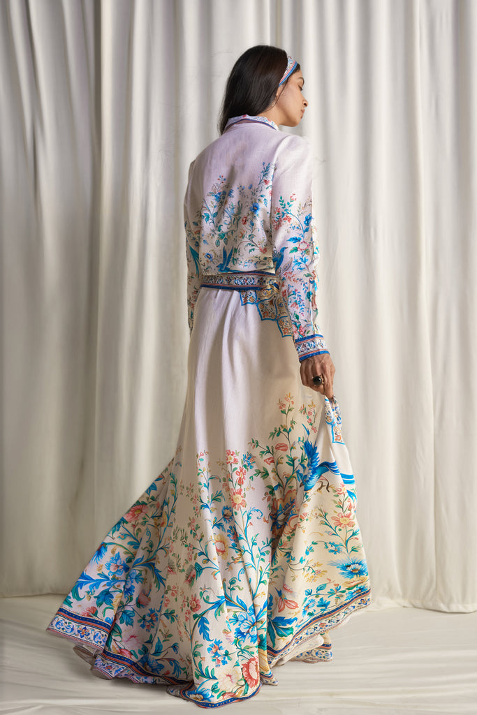 LINEN BOTANICAL PRINT SHIRT & MAXI SKIRT dash and dot