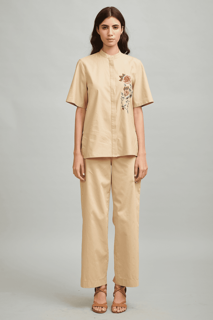 FLORAL EMBROIDERED PANT SET - dash and dot dash and dot