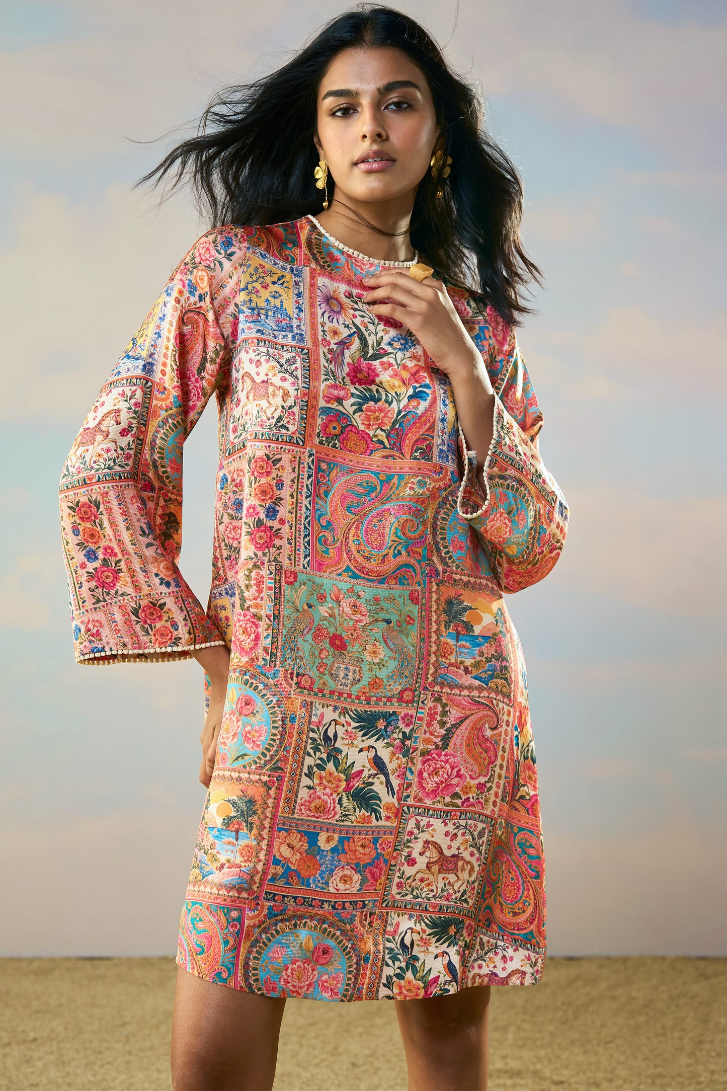 ORNAMENTAL PRINT DRESS