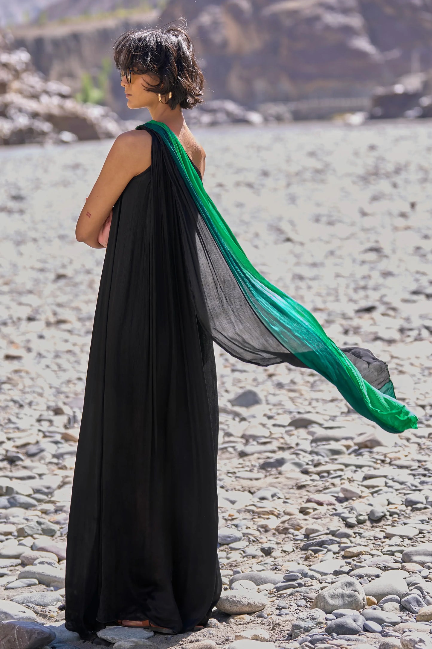 OMBRÉ DRAPED SARI GOWN