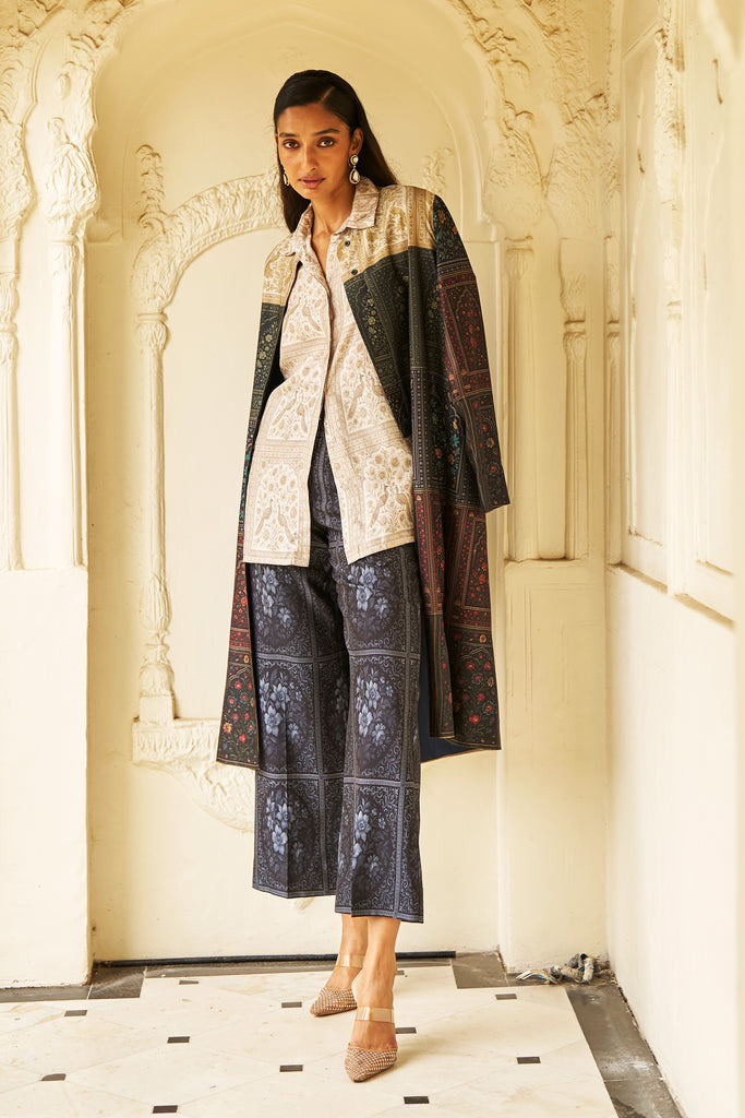MUGHAL PRINT LONGLINE JACKET dash and dot