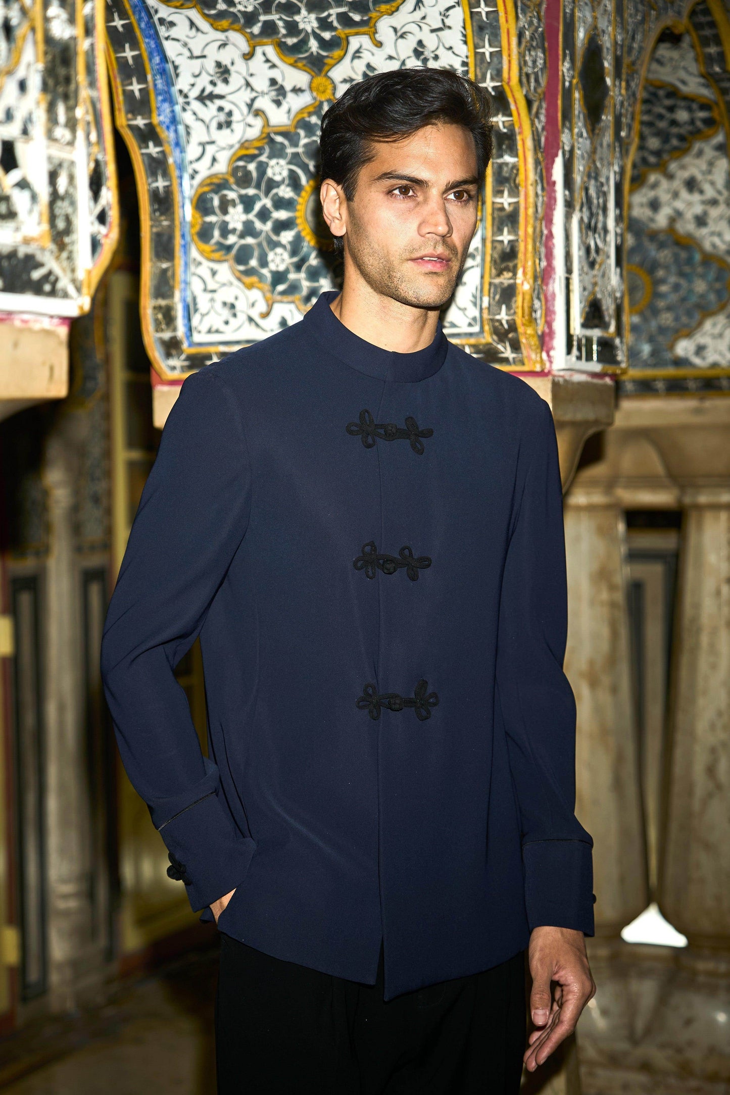 CONTRAST KNOT BUTTON SUIT - dash and dot