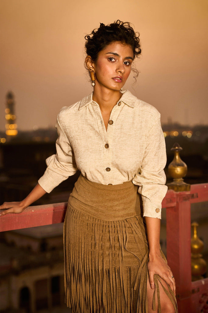 LINEN TEXTURED SHIRT - dash and dot dash and dot