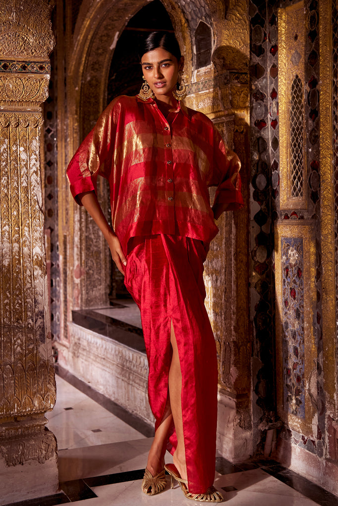 ASYMMETRIC DRAPE SKIRT dash and dot