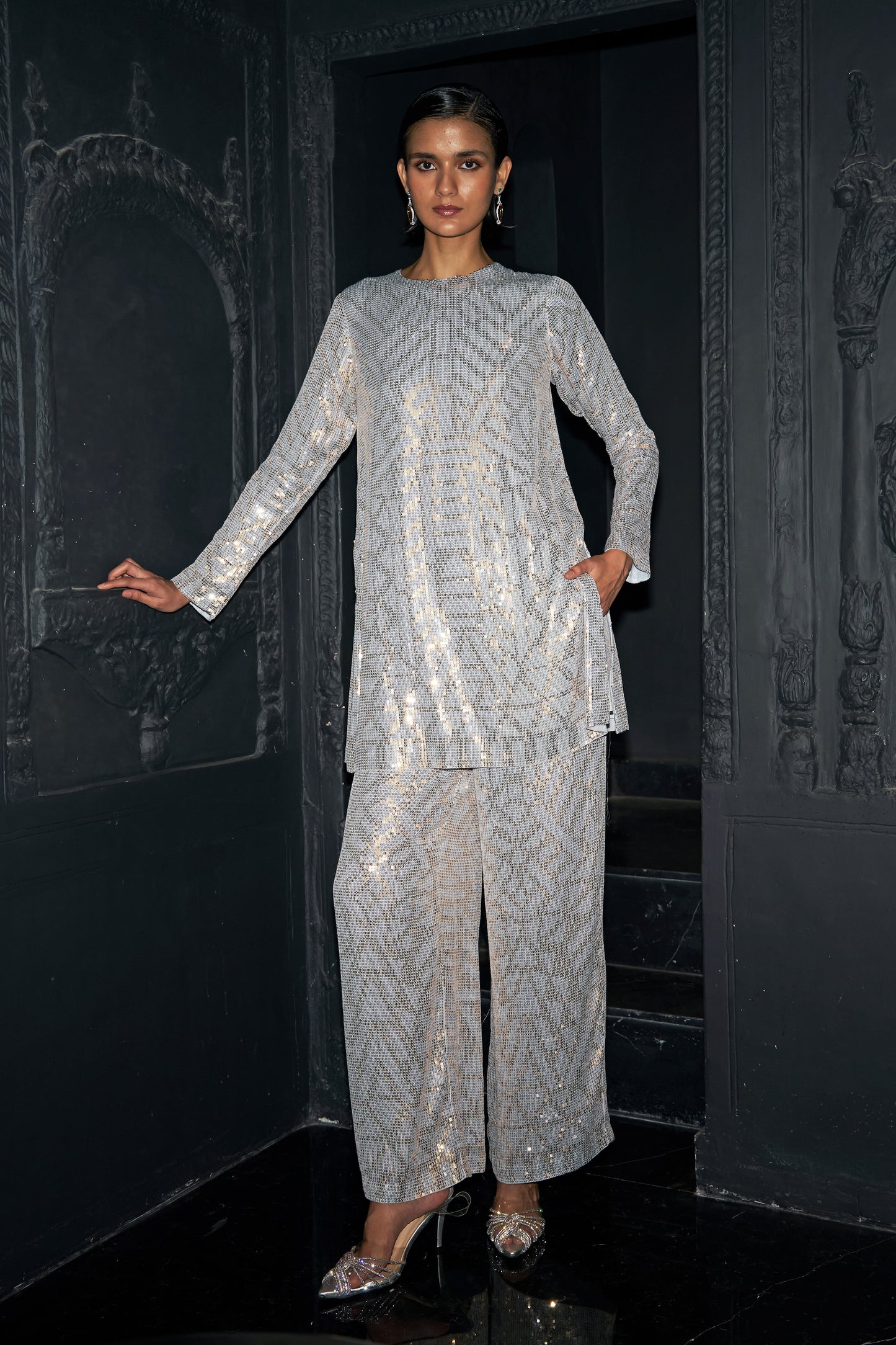 PASTEL SEQUIN EMBROIDERED SET