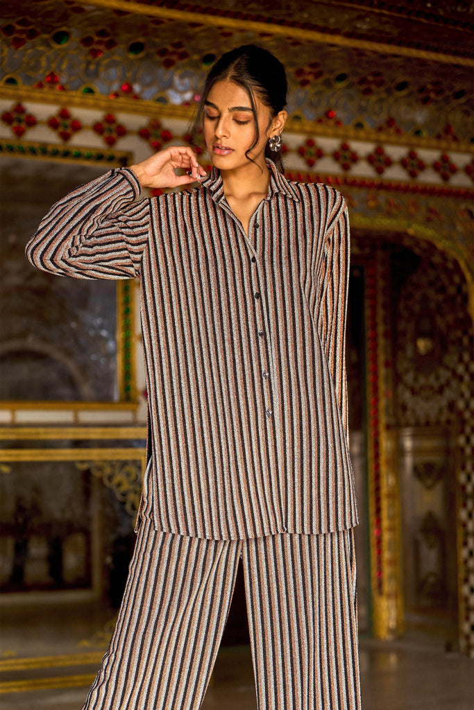 SHIMMER STRIPE KNIT SET - dash and dot dash and dot