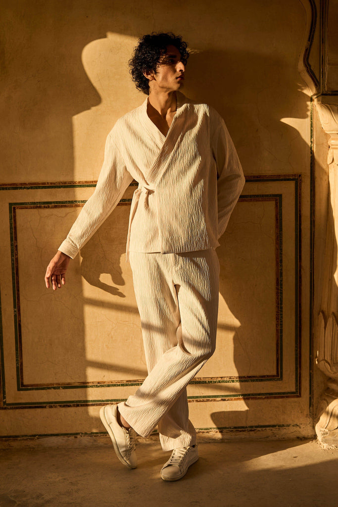 SIDE TIE TEXTURED SET - dash and dot dash and dot