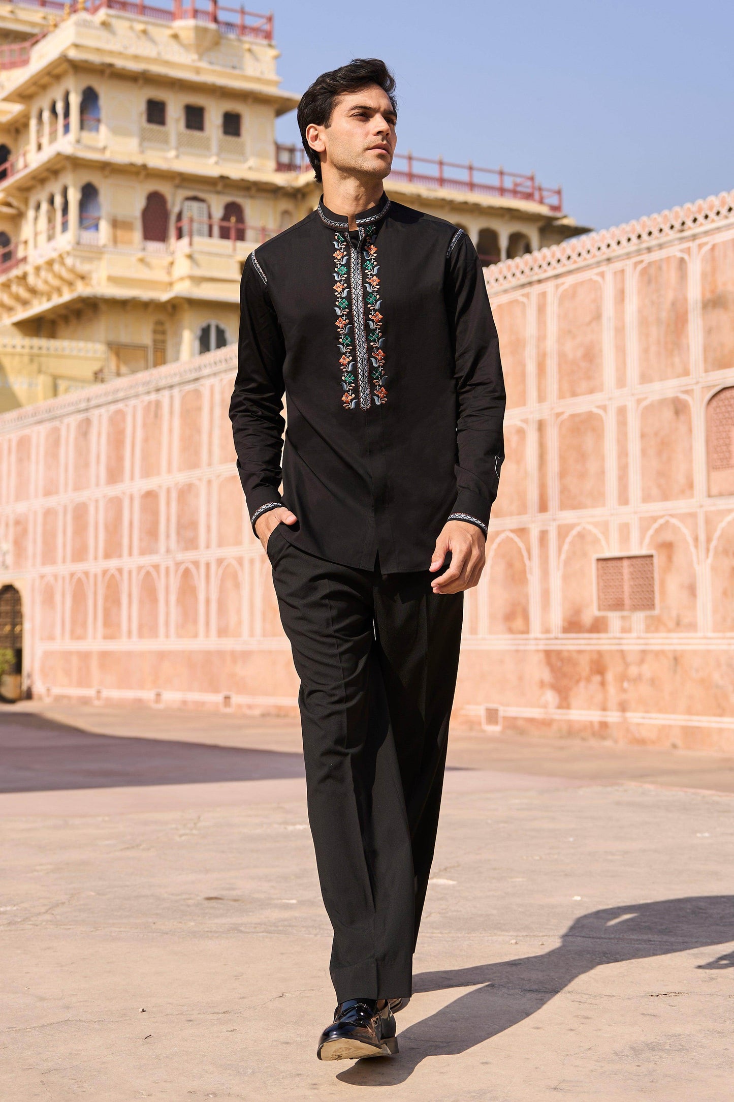 EMBROIDERED BORDER SHIRT - dash and dot