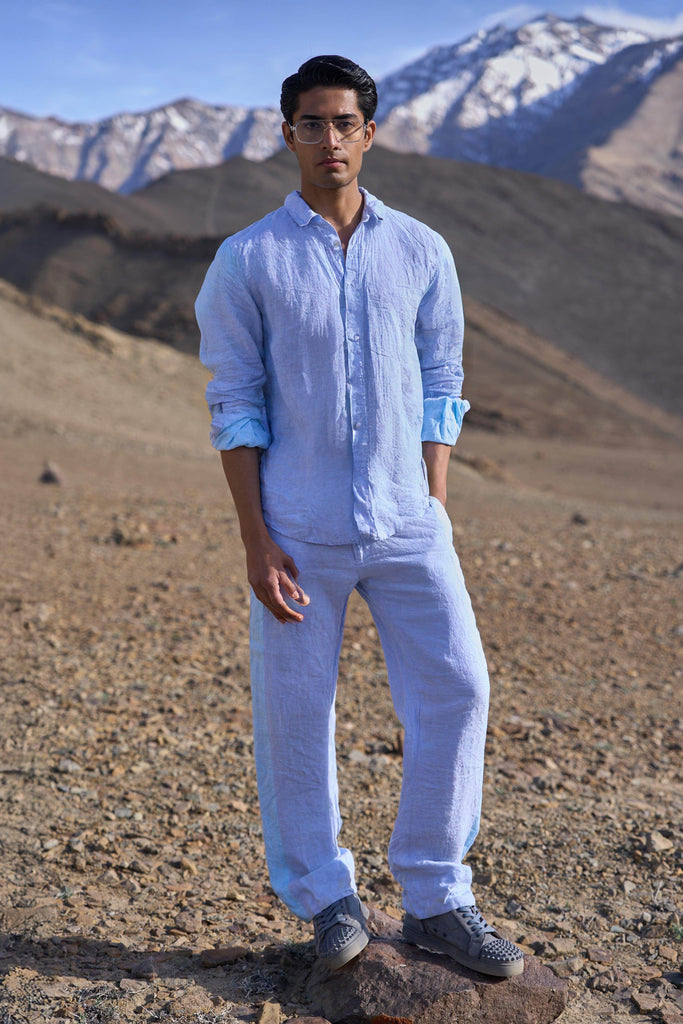 LINEN COLOUR BLOCK PANT SET - dash and dot dash and dot