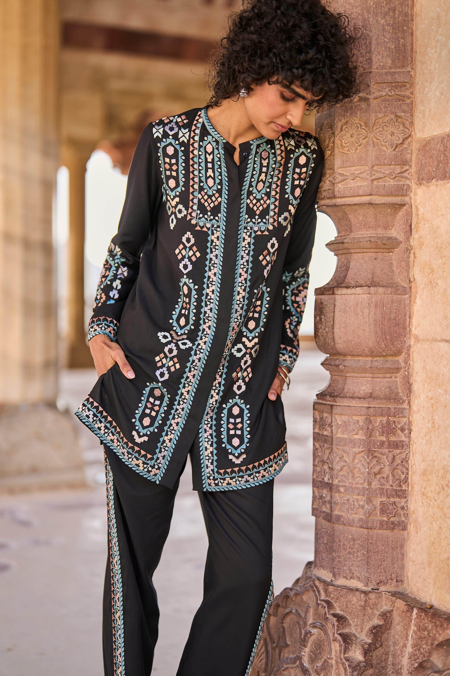 EMBROIDERED PANT SET - dash and dot