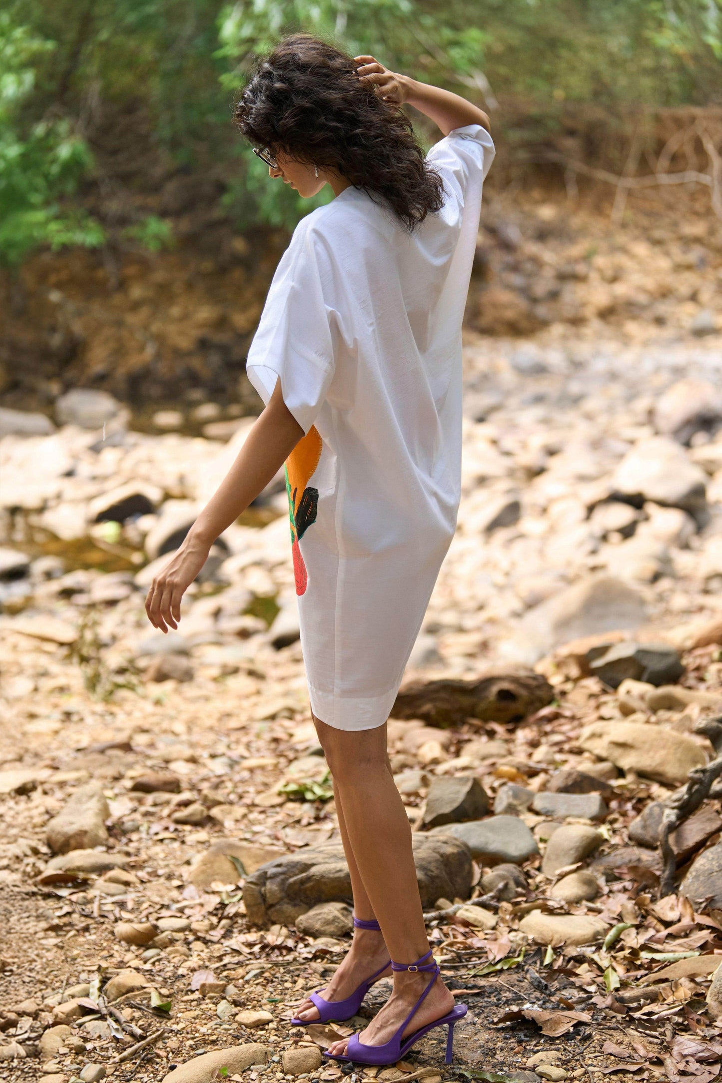 GRAPHIC PRINT SHIRT DRESS - dash and dot