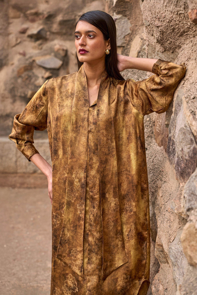 PATTERNED NECK SCARF DRESS - dash and dot dash and dot