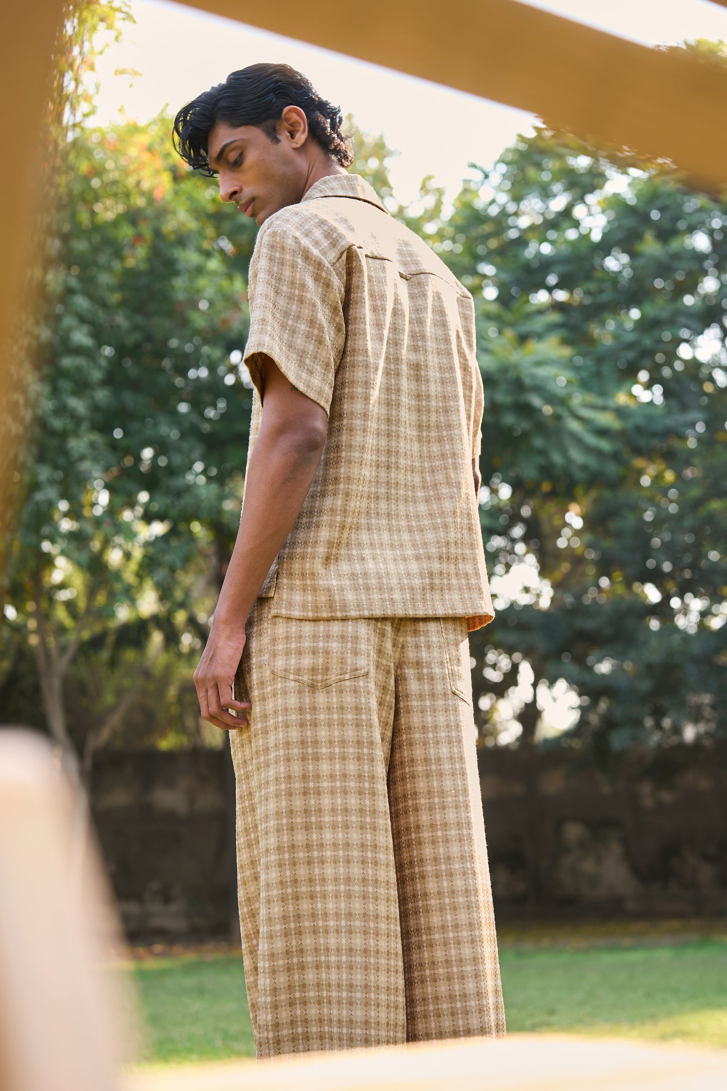 TEXTURED WEAVE POLO & PANT SET