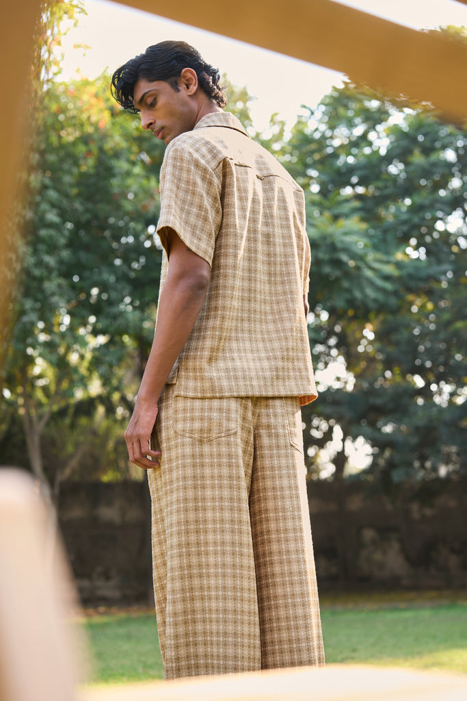 TEXTURED WEAVE POLO & PANT SET dash and dot