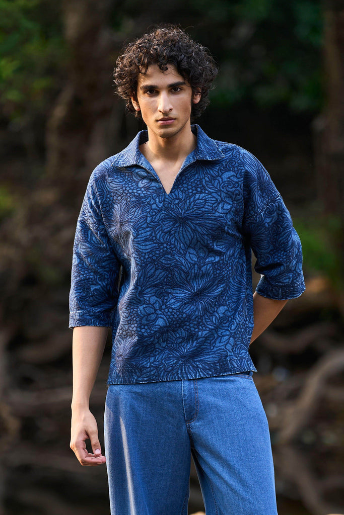 DENIM POPOVER SHIRT - dash and dot dash and dot