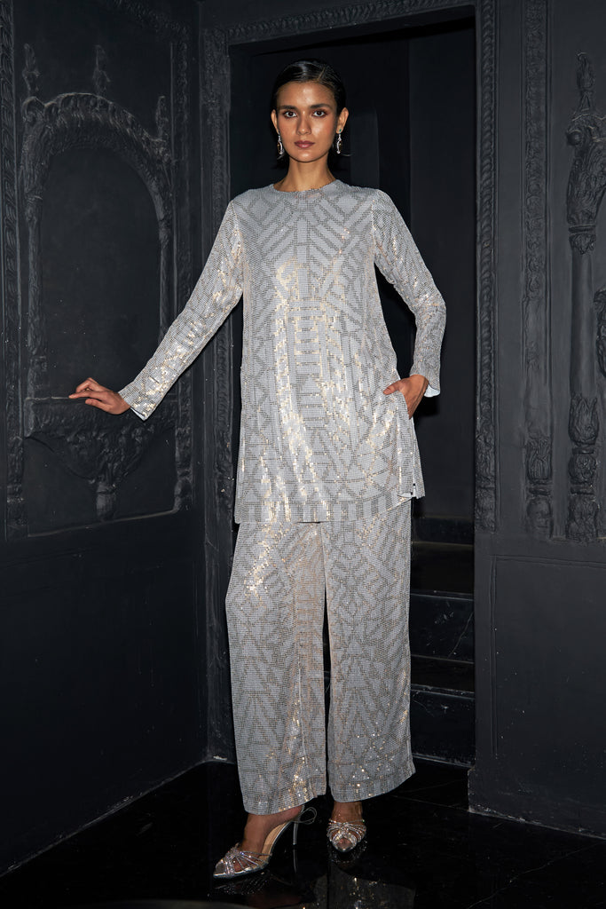 PASTEL SEQUIN EMBROIDERED PANT dash and dot