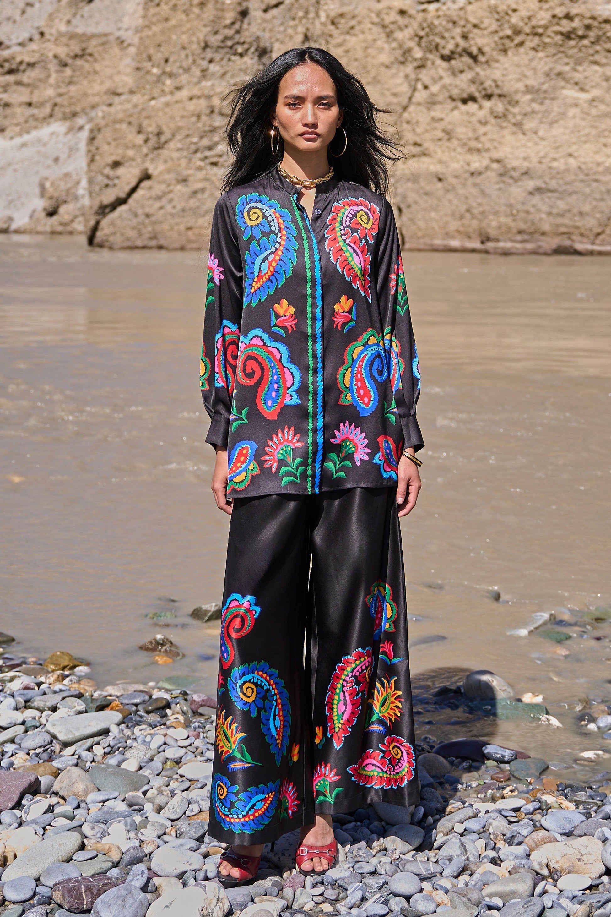 MULTICOLOUR PAISLEY PANT - dash and dot